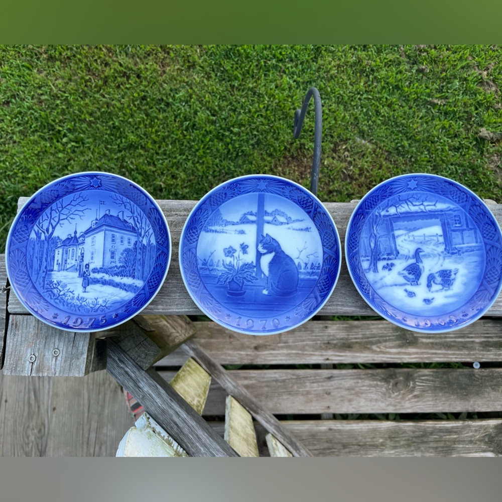 Royal Copenhagen Blue Christmas/Winter Decorative Plates 75, 69, 70